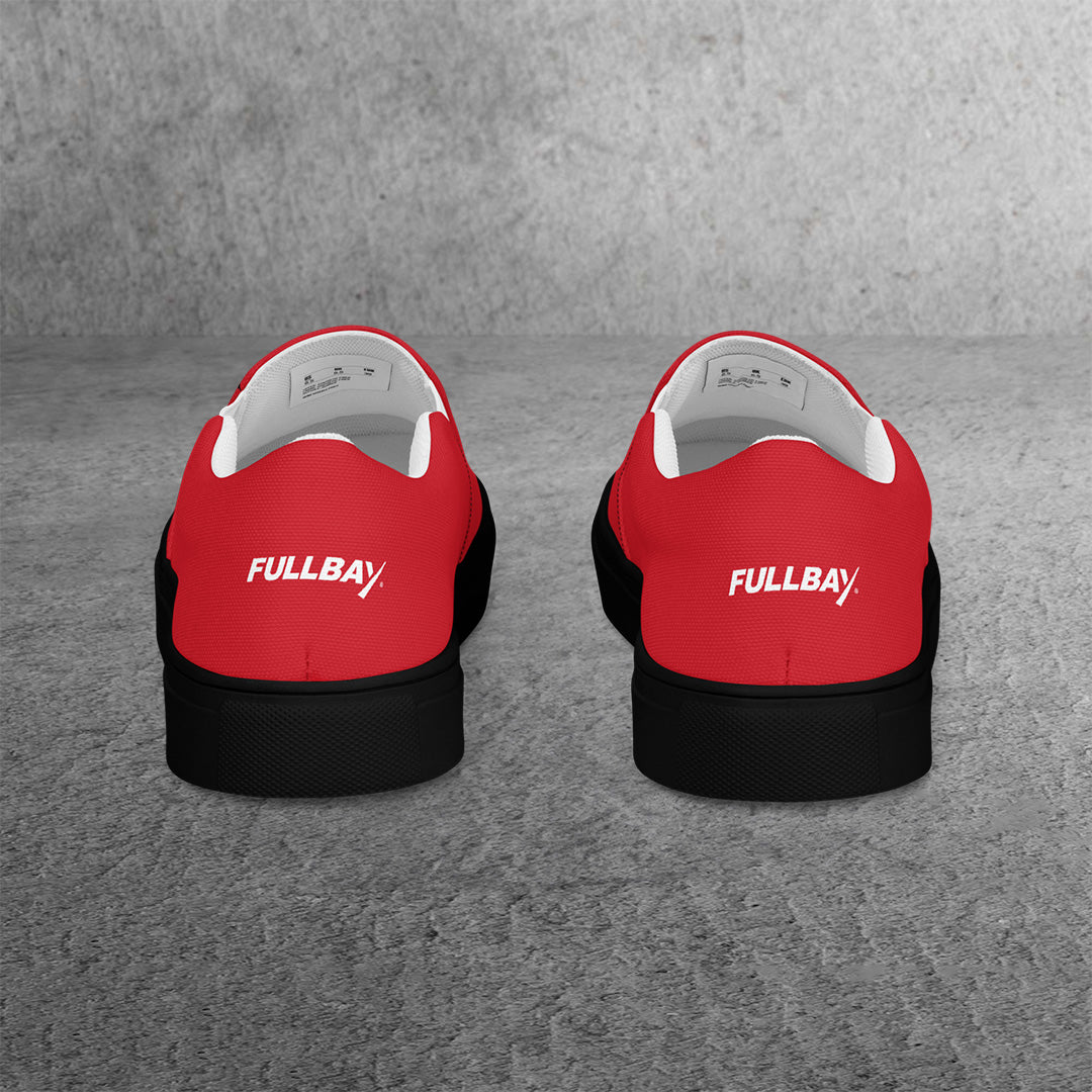 Men’s red slip-on canvas shoes
