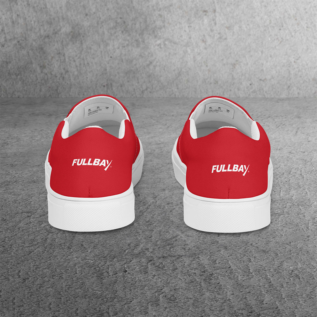 Women’s red slip-on canvas shoes