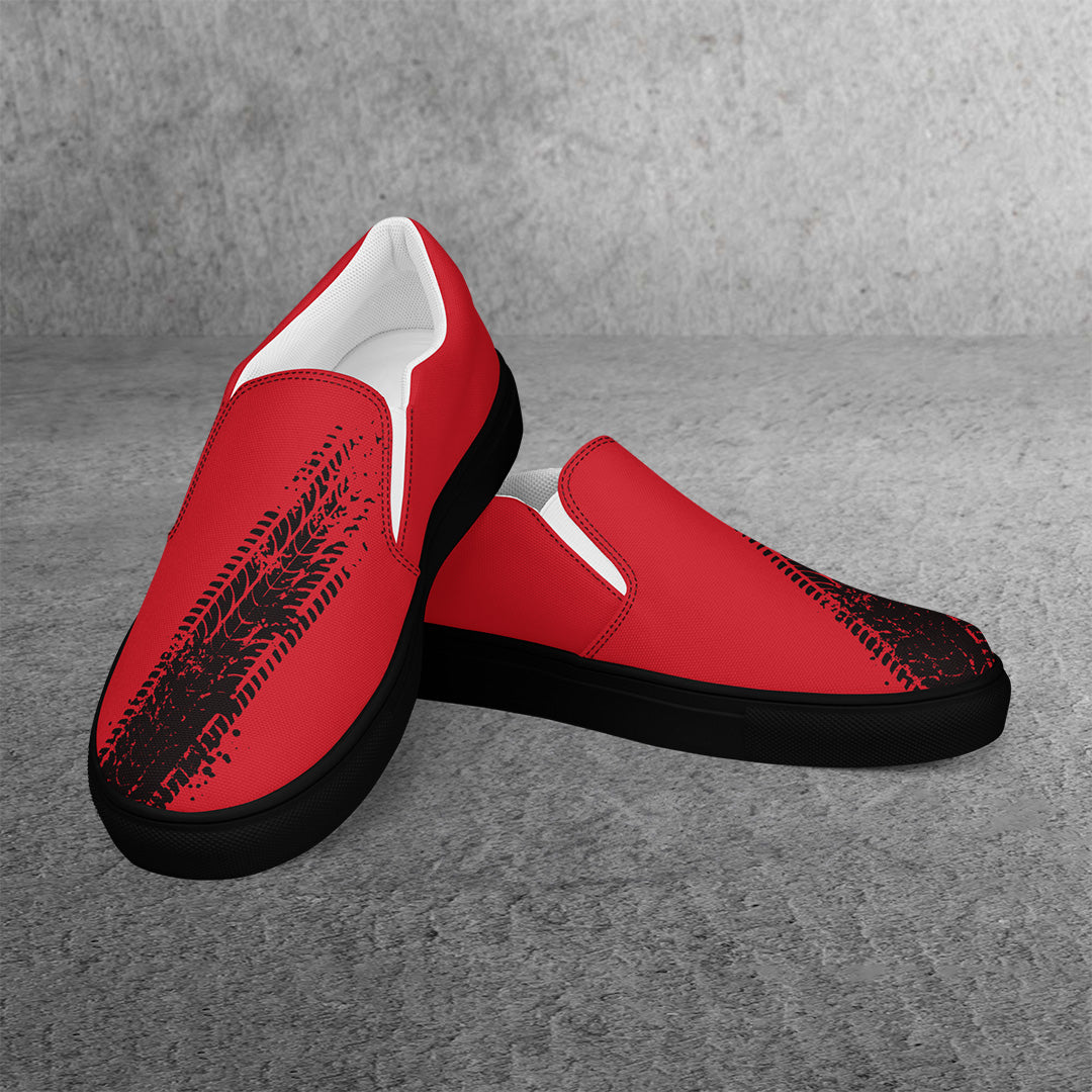 Men’s red slip-on canvas shoes