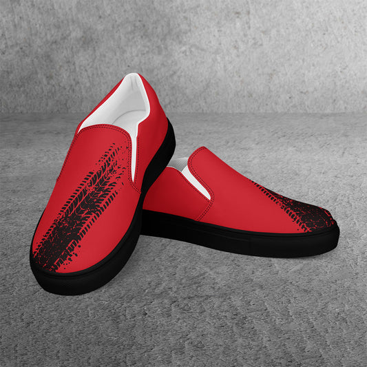 Men’s red slip-on canvas shoes